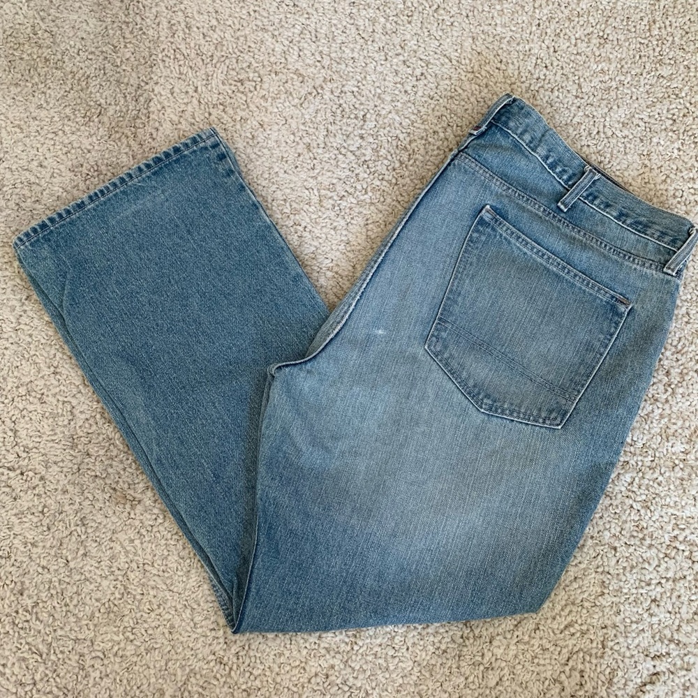 Arizona Original Bootcut Light Wash 100% Cotton 42 x 30 in Mom Dad Denim